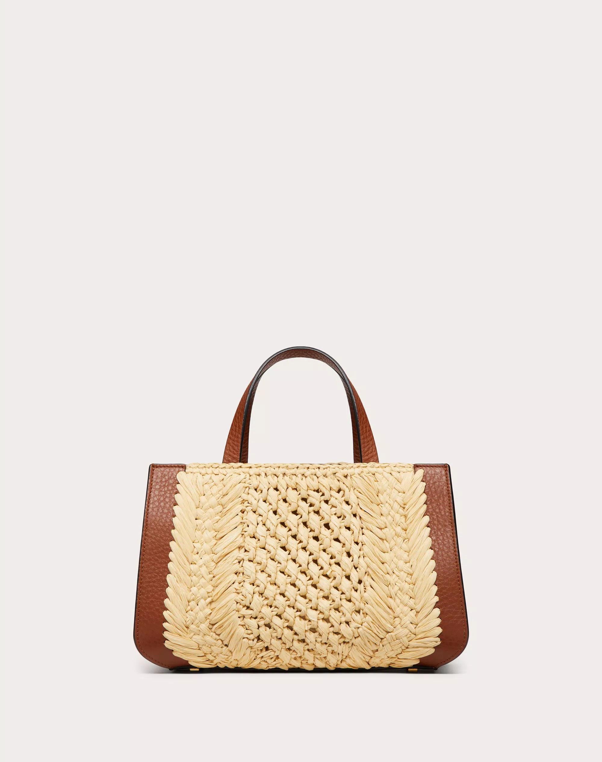 VLOGO SIGNATURE RAFFIA SMALL HANDBAG